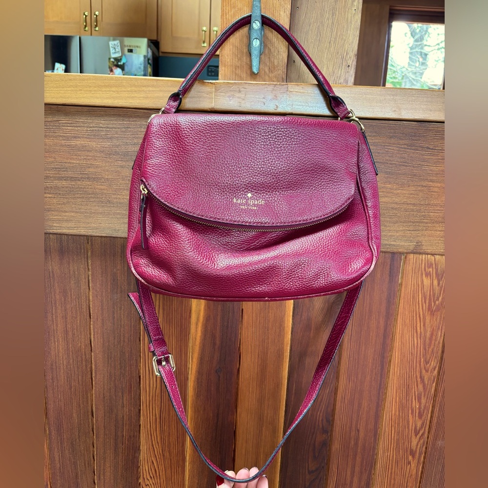Kate Spade Burgundy Leather Shoulder Bag
